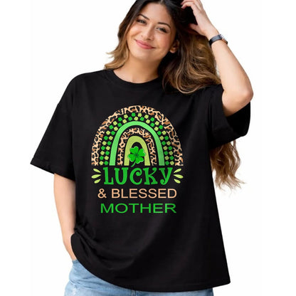Gift for Mom Shirt, Funny Mom Unisex T-Shirt/Hoodie/Sweatshirt HLT00 - One Lucky Mom St. Patricks Day Blessed Mother Mama T-Shirt