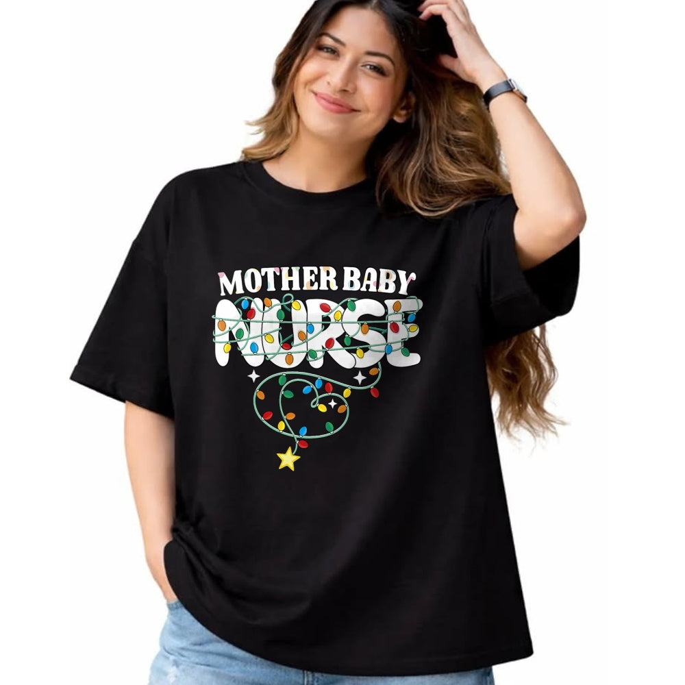 Funny Nurse Shirt, Nurse Unisex T-Shirt/Hoodie/Sweatshirt HLT00 - Mother Baby Nurse Christmas Tree Mom Baby Nurse Xmas Party T-Shirt