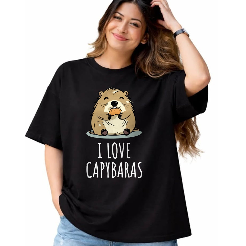 Cute Capybara Shirt, Funny Capybara Unisex T-Shirt/Hoodie/Sweatshirt HLT00 - I Love Capybaras Long Sleeve T-Shirt