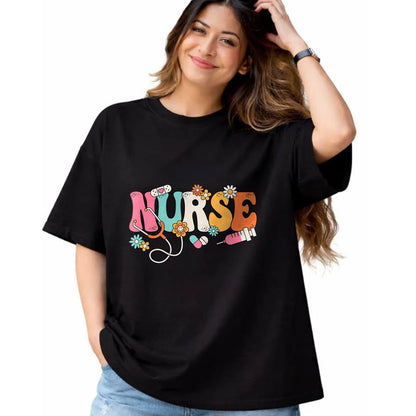Funny Nurse Shirt, Nurse Unisex T-Shirt/Hoodie/Sweatshirt HLT00 - Cute Retro Groovy Nurse Flower Nursing T-Shirt