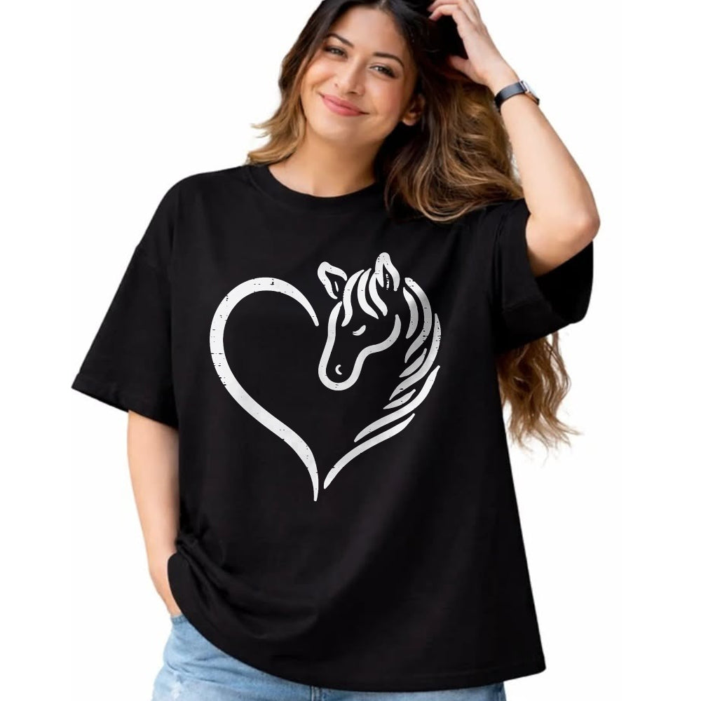 Best Horse Lover Shirt , Funny Horse UnisexT-Shirt/Hoodie/Sweatshirt HLT00 - Heart Horse Cute Love Equestrian Women Girls Kids Teens T-Shirt