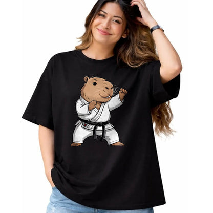 Cute Capybara Shirt, Funny Capybara Unisex T-Shirt/Hoodie/Sweatshirt HLT00 - Martial Arts Capybara Funny Karate Taekwondo Jiu Jitsu Judo T-Shirt