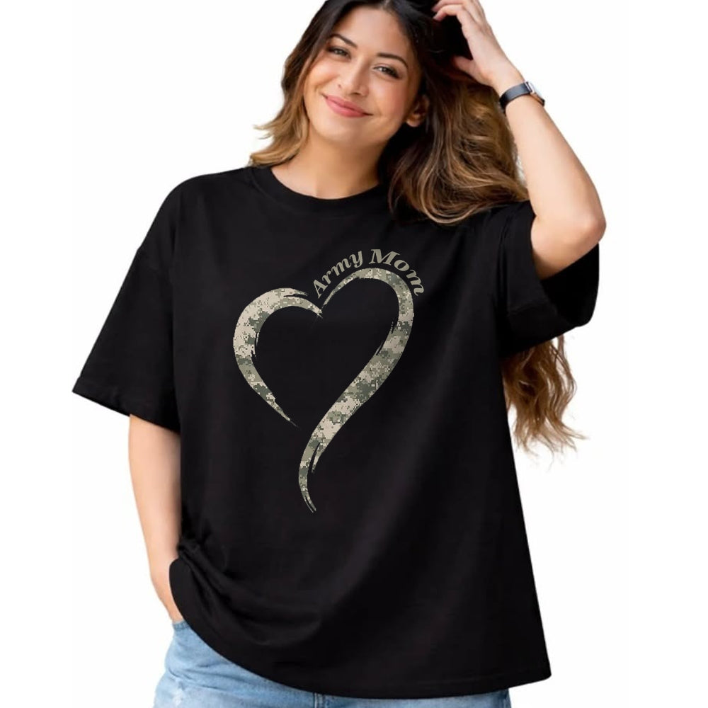 Gift for Mom Shirt, Funny Mom Unisex T-Shirt/Hoodie/Sweatshirt HLT00 - Proud Army Mom T-Shirt- Camouflage Shirt Army Mother Tee