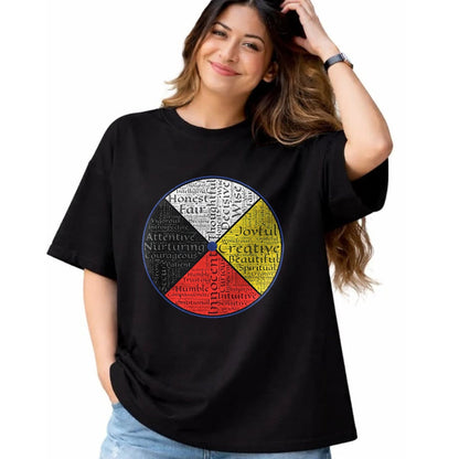 Native American T-Shirts, Vintage Native American Unisex T-Shirt/Hoodie/Sweatshirt HLT00 - Native American Words Of The Medicine Wheel 1