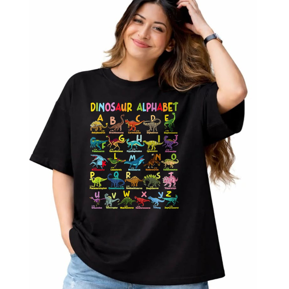 Best Dinosaur Lover Shirt, Funny Dinosaur UnisexT-Shirt/Hoodie/Sweatshirt HLT00 - Types of Dinosaurs Alphabet A-Z ABC Dino Identification T-Shirt