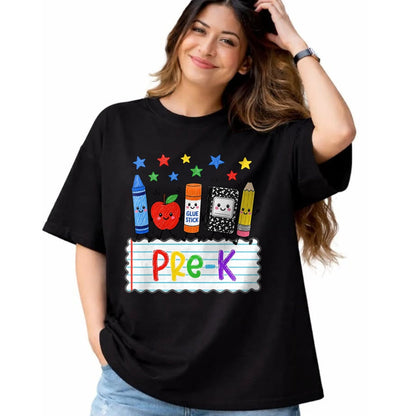 Best Student Shirt, Funny Back To School UnisexT-Shirt/Hoodie/Sweatshirt HLT00 - Cute Apple Pencil Book Back to School Pre-K Boy Girl T-Shirt