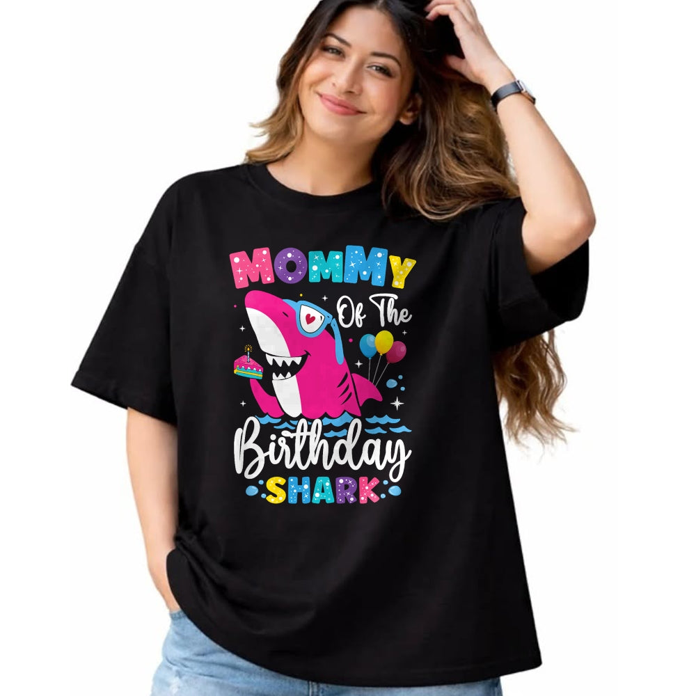 Gift for Mom Shirt, Funny Mom Unisex T-Shirt/Hoodie/Sweatshirt HLT00 - Mommy of the Shark Birthday Mom Matching Family T-Shirt