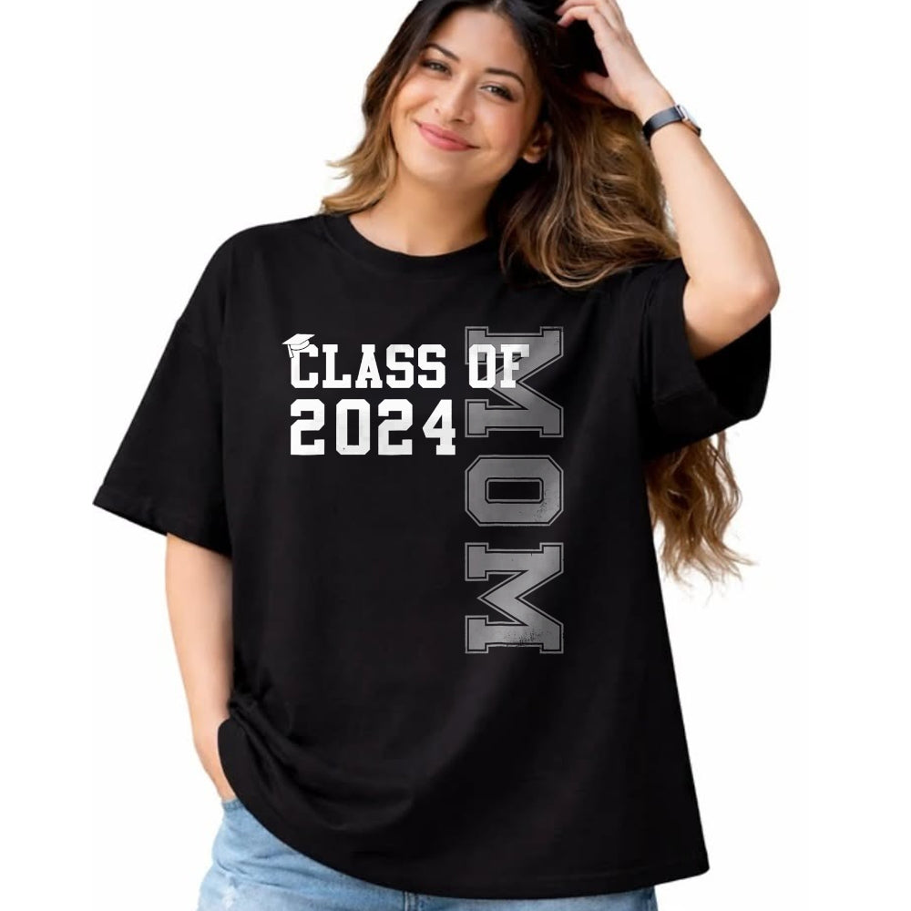 Gift for Mom Shirt, Funny Mom Unisex T-Shirt/Hoodie/Sweatshirt HLT00 - Mom Mother Senior 2024 Proud Mom Of A Class Of 2024 Graduate T-Shirt