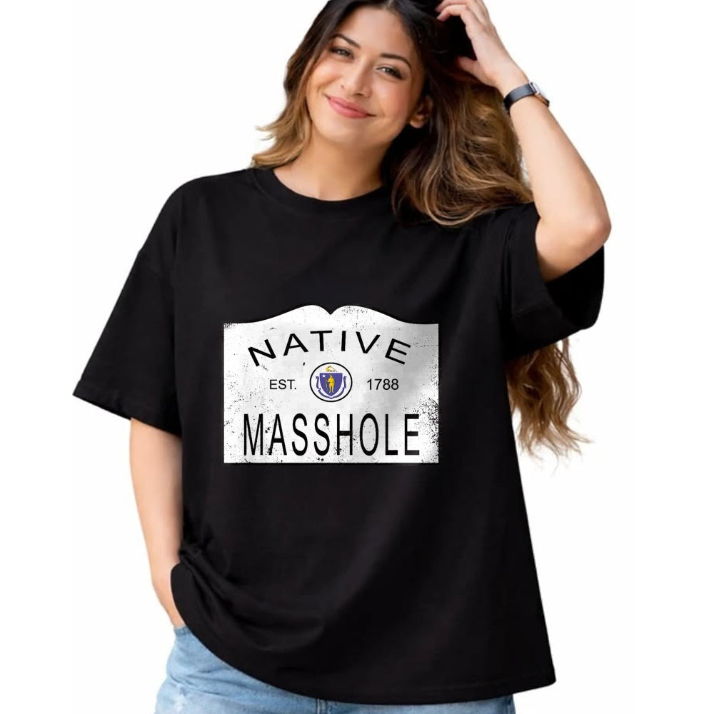 Native American T-Shirts, Vintage Native American Unisex T-Shirt/Hoodie/Sweatshirt HLT00 - Native Masshole Massachusetts MA 1788 Vintage Distressed