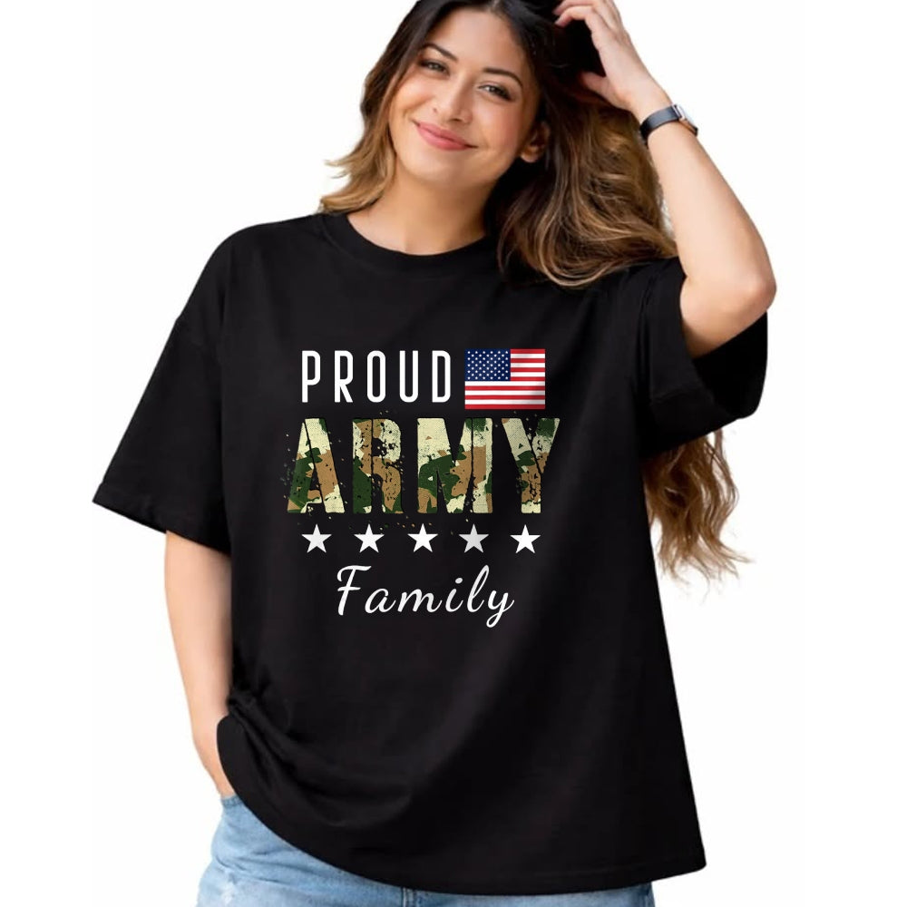 Gift for Mom Shirt, Funny Mom Unisex T-Shirt/Hoodie/Sweatshirt HLT00 - Army Graduation Proud Military Family Mom Dad Brother Sister T-Shirt