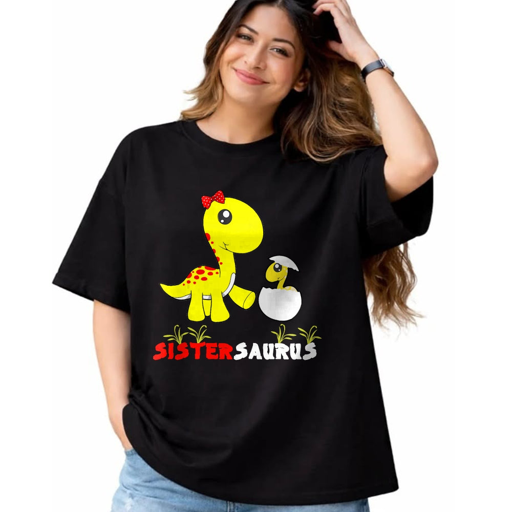 Best Dinosaur Lover Shirt, Funny Dinosaur UnisexT-Shirt/Hoodie/Sweatshirt HLT00 - Sistersaurus T-Rex Dinosaur Sister Dinosaur Sister T-Shirt, Men, Black, 3X-Large