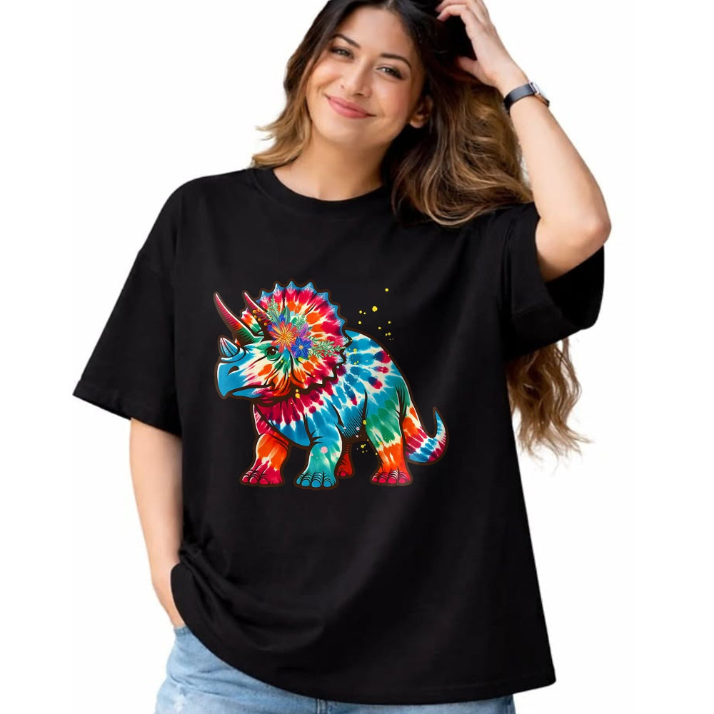Best Dinosaur Lover Shirt, Funny Dinosaur UnisexT-Shirt/Hoodie/Sweatshirt HLT00 - Tie Dye Color Triceratops Tie Dyed Dinosaur Prehistoric Dino T-Shirt