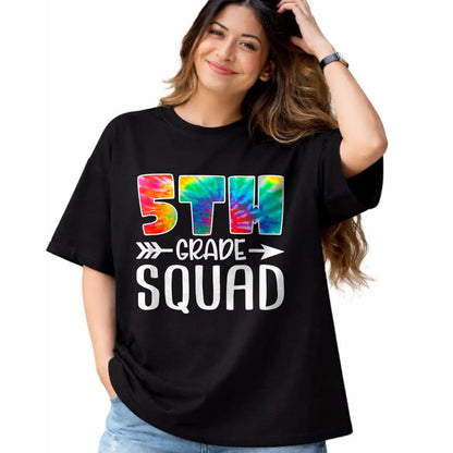 Best Student Shirt, Funny Back To School UnisexT-Shirt/Hoodie/Sweatshirt HLT00 - 5th Grade Squad Tie Dye Back to School Teacher Student T-Shirt