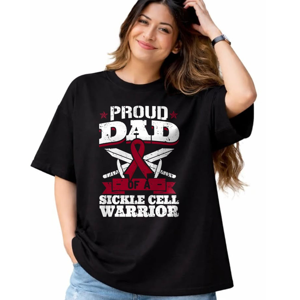 Gift for Dad Shirt, Funny Dad Unisex T-Shirt/Hoodie/Sweatshirt HLT00 – Proud Dad Of A Sickle Cell Warrior SCD Awareness Father T-Shirt
