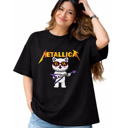 Guitar Lover Shirt, Funny Guitar UnisexT-Shirt/Hoodie/Sweatshirt HLT00 - Metallicat- Funny Cat Rock Cat Playing Guitar T-Shirt for Men Women Girls Kids