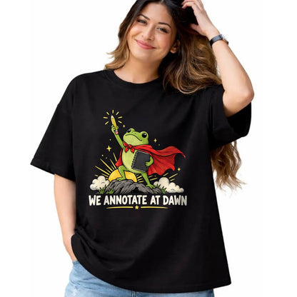 Best Teacher Shirt, Funny Teacher UnisexT-Shirt/Hoodie/Sweatshirt HLT00 - We Annotate At Dawn Frog English Teacher Back to School T-Shirt
