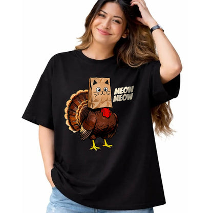 Best Thanksgiving Family Shirt , Funny Thanksgiving UnisexT-Shirt/Hoodie/Sweatshirt HLT00 - Thanksgiving Turkey Cat Meow Funny Thanksgiving Men Women T-Shirt