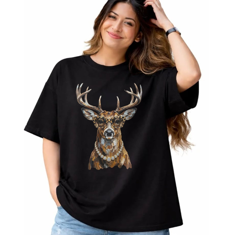 Best Thanksgiving Family Shirt , Funny Thanksgiving UnisexT-Shirt/Hoodie/Sweatshirt HLT00 - Glam Whitetail Deer Wearing Sunglasses Necklace Hunting T-Shirt