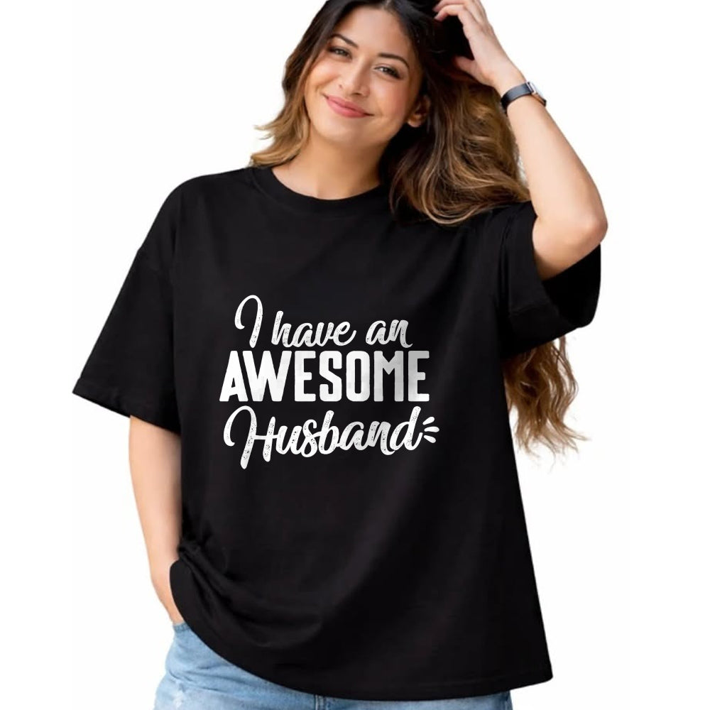 Best Wife Shirt, Wife and Husband Unisex T-Shirt/Hoodie/Sweatshirt HLT00 - Cute Gifts For Wife - I Have an Awesome Husband T-Shirt (1)
