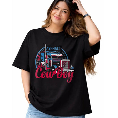 Best Truck Driver Life Shirt, Funny Trucker UnisexT-Shirt/Hoodie/Sweatshirt HLT00 - Asphalt Cowboy Cool Truck Driver Design Trucker T-Shirt, Men, Black, X-Large