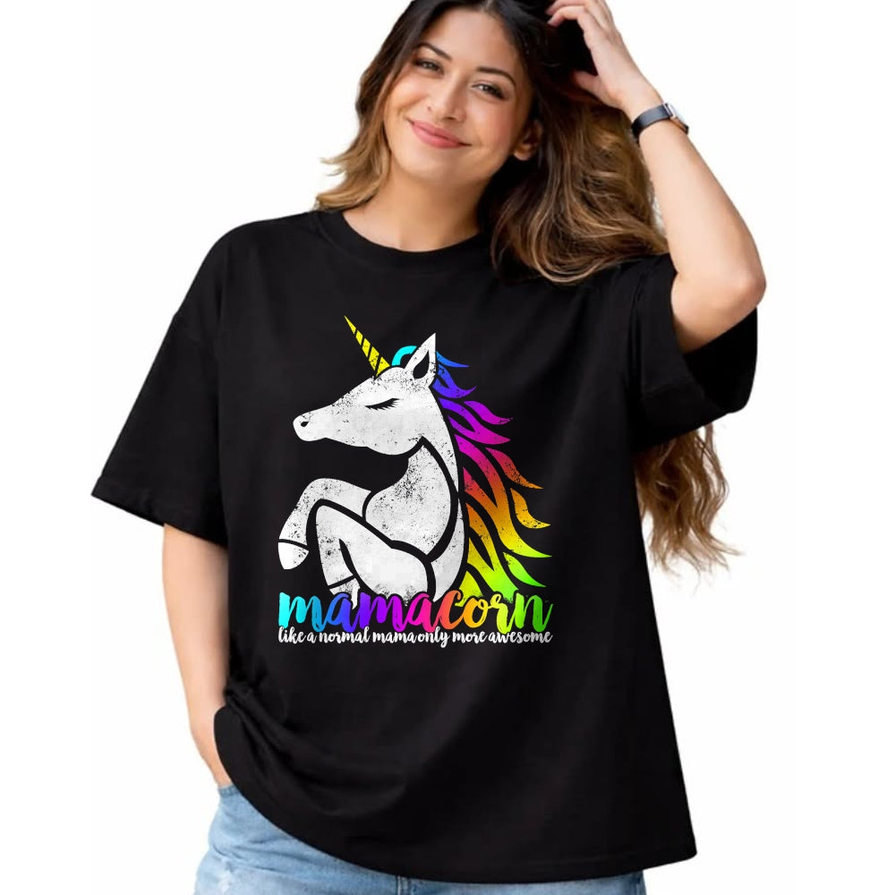 Gift for Mom Shirt, Funny Mom Unisex T-Shirt/Hoodie/Sweatshirt HLT00 - Mamacorn Like Normal Mama Only Awesome Mom Ma Gift T-Shirt