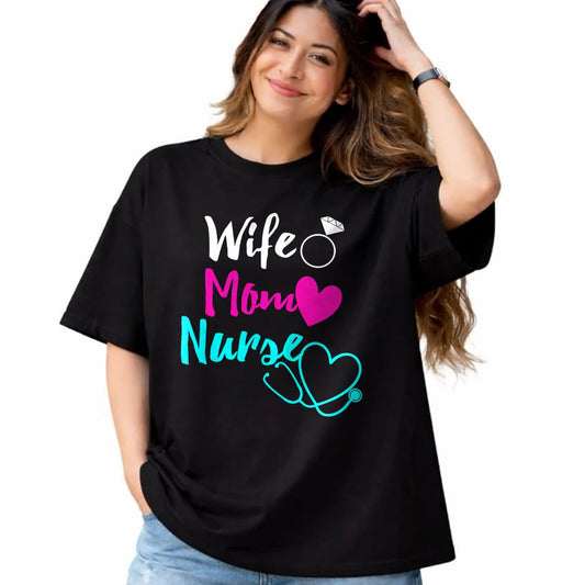 Funny Nurse Shirt, Nurse Unisex T-Shirt/Hoodie/Sweatshirt HLT00 - Wife Mom Nurse Gift Mothers Day Gift For RN LPN ICU Nurses T-Shirt