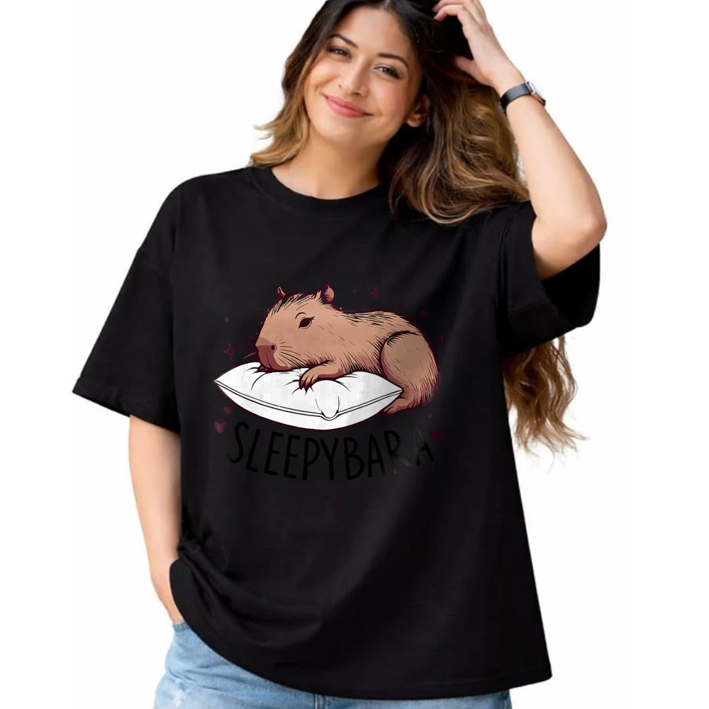 Cute Capybara Shirt, Funny Capybara Unisex T-Shirt/Hoodie/Sweatshirt HLT00 - Kids Capybara Funny Sleepybara Sleep Pajamas Girls Boys T-Shirt