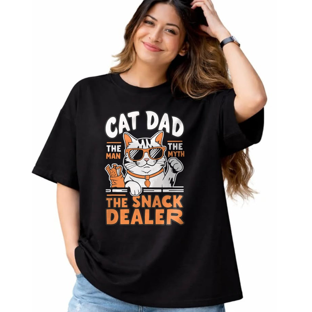 Cat Love Shirt, Funny Cat Lover Gift UnisexT-Shirt/Hoodie/Sweatshirt HLT00 - Cat Dad The Man The Myth The Snack Dealer T-Shirt