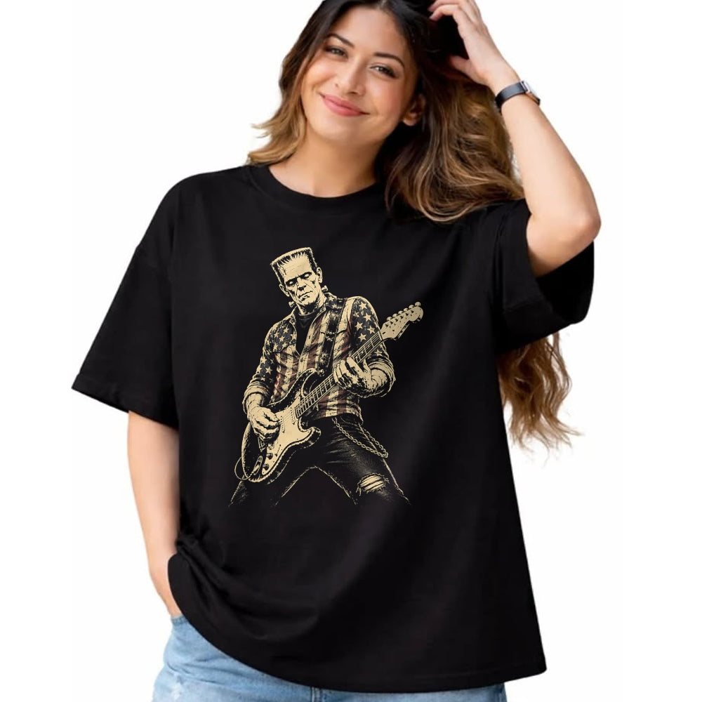 Guitar Lover Shirt, Funny Guitar UnisexT-Shirt/Hoodie/Sweatshirt HLT00 - Guitar Lovers Halloween Horror Frankenstein Playing Guitar T-Shirt
