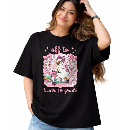 Best Student Shirt, Funny Back To School UnisexT-Shirt/Hoodie/Sweatshirt HLT00 - Off to Teach 1st Grade Back to School First Grade Teachers T-Shirt