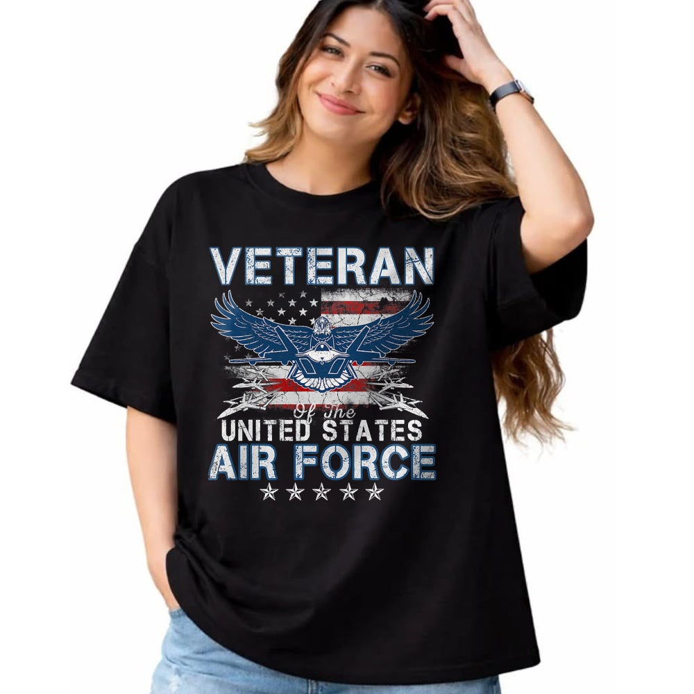 Proud Veteran Shirt, Funny Veteran UnisexT-Shirt/Hoodie/Sweatshirt HLT00 - Proud US Air Force Veteran USA Flag Patriotic Vintage Mens T-Shirt