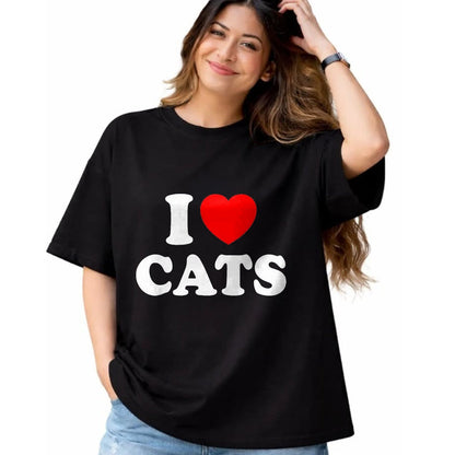 Cat Love Shirt, Funny Cat Lover Gift UnisexT-Shirt/Hoodie/Sweatshirt HLT00 - I Love Cats I Heart Cats T-Shirt, Men, Black, Small
