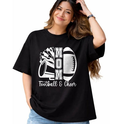 Gift for Mom Shirt, Funny Mom Unisex T-Shirt/Hoodie/Sweatshirt HLT00 - Mom Of Both Proud Football And Cheer Mom T-Shirt