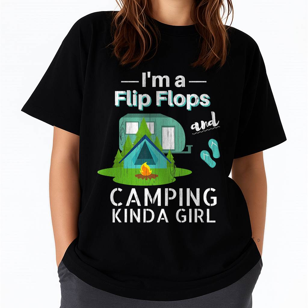 Funny Camping Shirt Flip Flops Roadtrips RV T-Shirt - Funny Camping T-Shirt