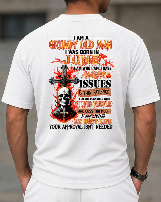 JUNE - I AM A GRUMPY OLD MAN -BIRTHDAY CASUAL SUIT FOR MEN - MAN TEE - NINA06 (SKU2607-237-06) | Waffle casual suit A09-739