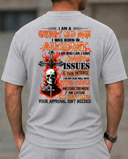 AUGUST - I AM A GRUMPY OLD MAN - BIRTHDAY CASUAL SUIT FOR MEN - MAN TEE - NINA08 (SKU2607-237-08) | Waffle casual suit A09-739