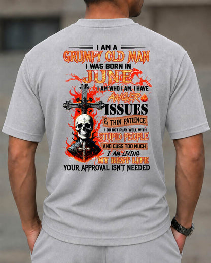 JUNE - I AM A GRUMPY OLD MAN -BIRTHDAY CASUAL SUIT FOR MEN - MAN TEE - NINA06 (SKU2607-237-06) | Waffle casual suit A09-739