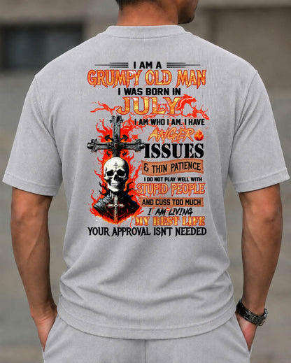 JULY - I AM A GRUMPY OLD MAN - BIRTHDAY CASUAL SUIT FOR MEN - MAN TEE - NINA07 (SKU2607-237-07) | Waffle casual suit A09-739