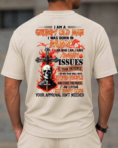 MAY - I AM A GRUMPY OLD MAN -BIRTHDAY CASUAL SUIT FOR MEN - MAN TEE - NINA05 (SKU2607-237-05) | Waffle casual suit A09-739