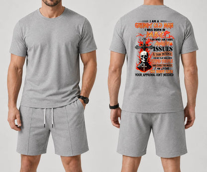 MAY - I AM A GRUMPY OLD MAN -BIRTHDAY CASUAL SUIT FOR MEN - MAN TEE - NINA05 (SKU2607-237-05) | Waffle casual suit A09-739