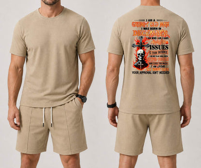 DECEMBER - I AM A GRUMPY OLD MAN - BIRTHDAY CASUAL SUIT FOR MEN - MAN TEE - NINA12 (SKU2607-237-12) | Waffle casual suit A09-739