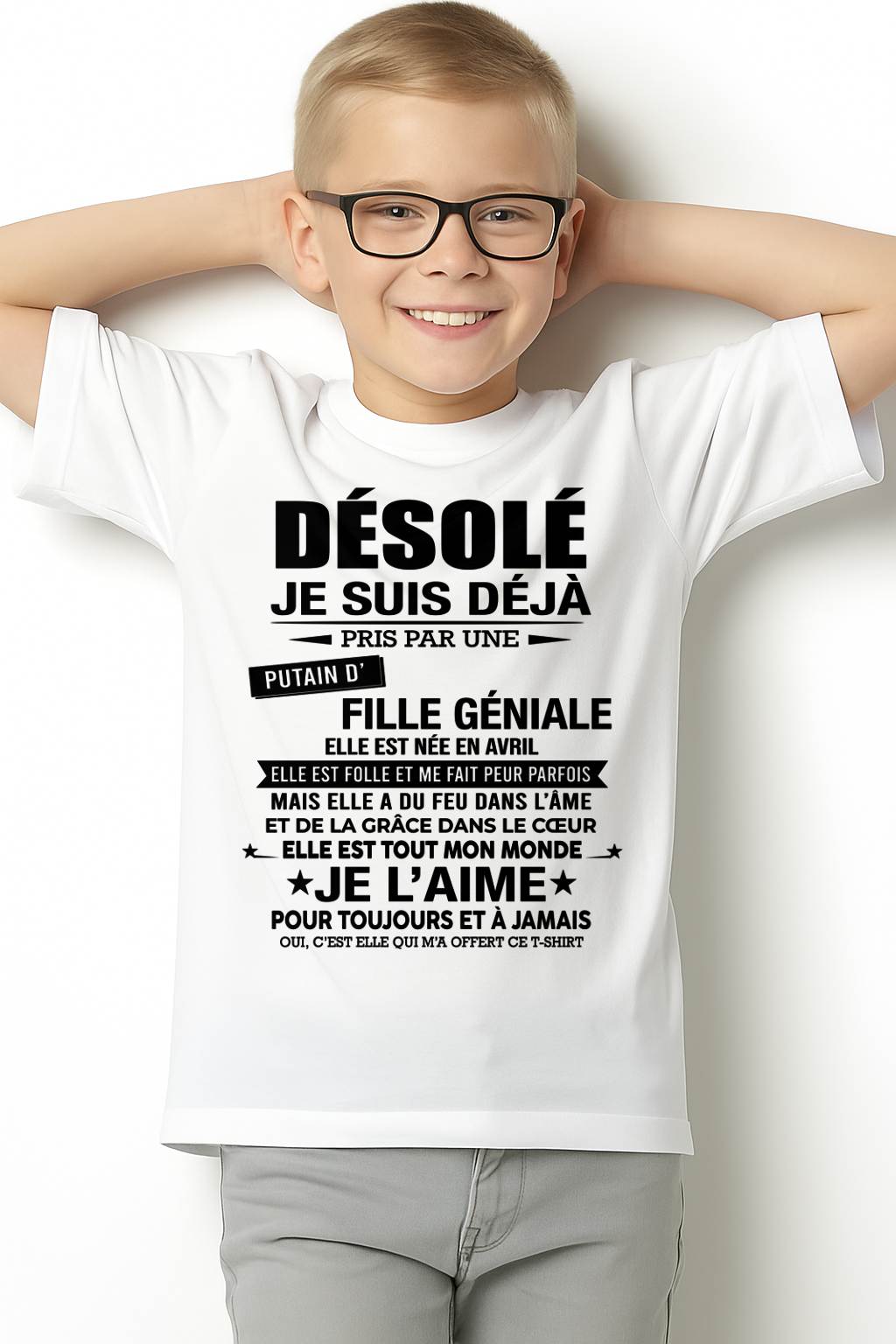 AVRIL - DÉSOLÉ, JE SUIS DÉJÀ PRIS PAR UNE FILLE VRAIMENT GÉNIALE – DE LA PART DE MA FEMME - FR04/NINA04 (SKU2606-42-04)