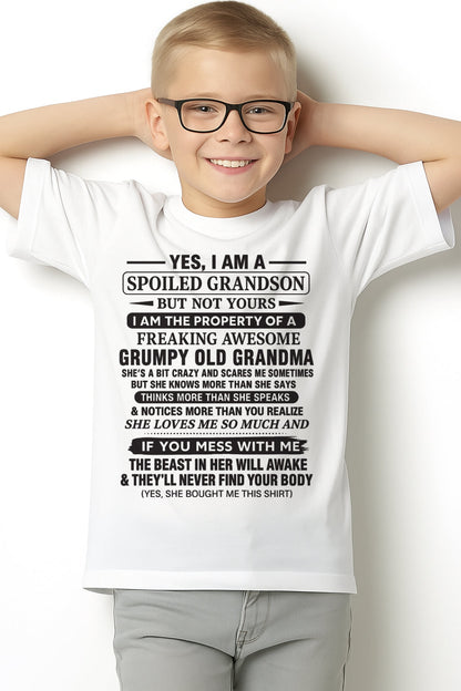 Yes I’m A Stubborn Grandson T-Shirt – Birthday Gift From Grandma / Woman - NINA00 (SKU10-171-00)