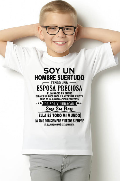 ENERO - SOY UN HOMBRE SUERTUDO TENGO UNA ESPOSA PRECIOSA - Regalo especial para tu novio o esposo - NINA01