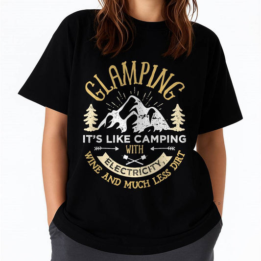 Glamping Definition Glamper Funny Camping T-Shirt Small