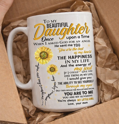 TO DAUGHTER MUG 00- GIFT FROM MOM - NINA00 (SKU2602-155)
