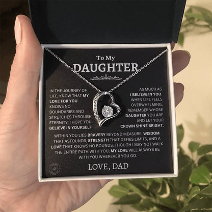 TO MY DAUGHTER "I HOPE YOU BELIEVE IN YOURSELF" - GIFT FROM DAD - NINA00- Forever Love Necklace