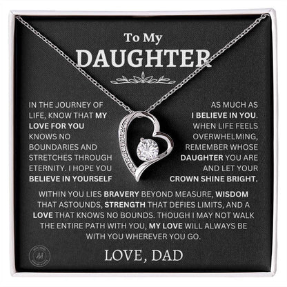 TO MY DAUGHTER "I HOPE YOU BELIEVE IN YOURSELF" - GIFT FROM DAD - NINA00- Forever Love Necklace