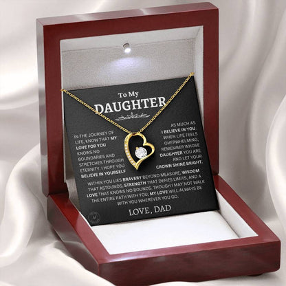TO MY DAUGHTER "I HOPE YOU BELIEVE IN YOURSELF" - GIFT FROM DAD - NINA00- Forever Love Necklace