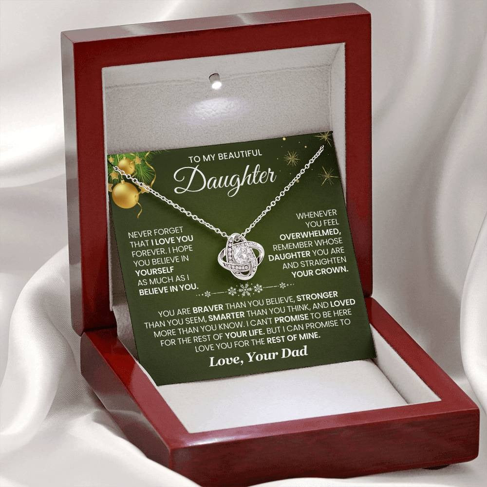 TO MY DAUGHTER FROM DAD - Premium Love Knot Necklace